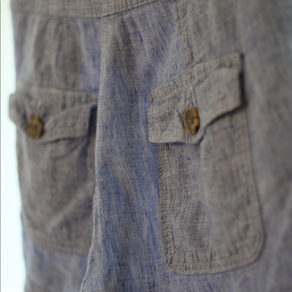 Express Blue Stripe With Front Buttons Shorts - image 4